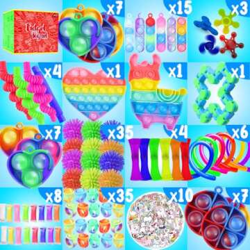 Fidget Toys Set, 160 Pack Sensory Toys Party Favors Kids Autism Autistic Children, Classroom Treasure Box Chest Prizes Pinata Stuffer Gifts Small Mini Bulk Toy Carnival ADHD