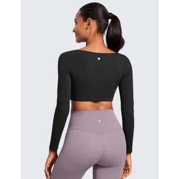 CRZ YOGA Butterluxe Double Lined Yoga Shirt Women V-Neck