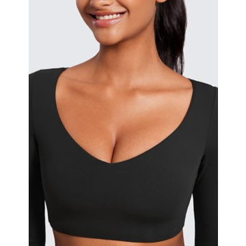 CRZ YOGA Butterluxe Double Lined Yoga Shirt Women V-Neck