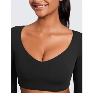 CRZ YOGA Butterluxe Double Lined Yoga Shirt Women V-Neck