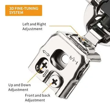 Chibery 20 Pack 1-1/4" Overlay 3D Soft Close Concealed Hinge for Face Frame Door, Smooth Slow Self Closing Hinges, Satin Nickel, Hidden 105° Open Angle Stainless Steel Hinge for Kitchen Cabinet Door