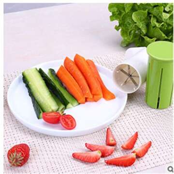 YOVQNMX Cucumber Slicer, Strawberry Slicer, Grape Slicer, Carrot Cutter, Potato Cutter, Creative Kit...