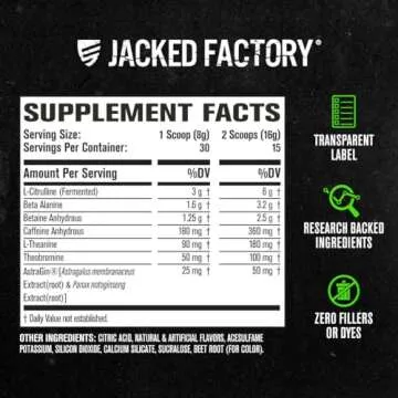Jacked Factory NITROSURGE Pre Workout Supplement - Endless Energy, Instant Strength Gains, Clear Focus and Intense Pumps - NO Booster & Powerful Preworkout Energy Powder - 30 Servings, Watermelon