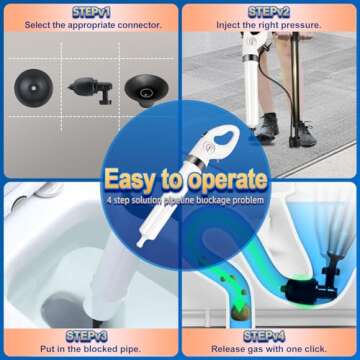 FEIYABDF Toilet Plunger Powerful Drain Unblocker Cleaning Tool