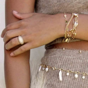 Ettika Gold Ring 18k Gold Plated Women’s Jewelry for Gifts