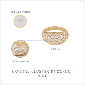 Ettika Gold Ring 18k Gold Plated Women’s Jewelry for Gifts