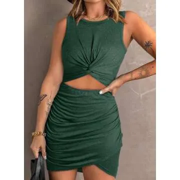 Acelitt Women's Sleeveless Bodycon Dress - Elegant, Stylish & Flattering for Summer