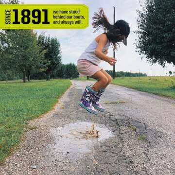 Western Chief Kids Girls' Waterproof Printed Rain Boot with Easy Pull on Handles, UNICORN dreams, 1 M US Little Kid