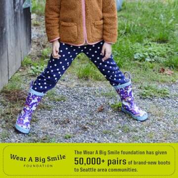 Western Chief Kids Girls' Waterproof Printed Rain Boot with Easy Pull on Handles, UNICORN dreams, 1 M US Little Kid