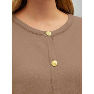 EFAN Womens Cropped Cardigan Sweaters 2024 Fall Trendy Lightweight Knit Tweed Blazer Jackets Dressy Casual Fashion Cashmere Outfits Cute Clothes Khaki L