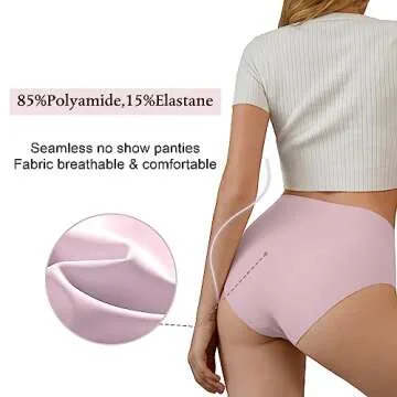 DEANGELMON Seamless High Waist Hipster Underwear - 5 Pack