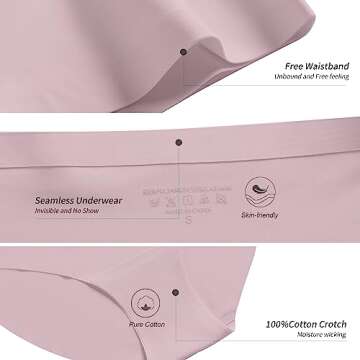 DEANGELMON Seamless High Waist Hipster Underwear - 5 Pack