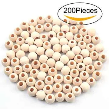 Jdesun 200 Pieces Wooden Beads, Natural Round Wood Loose Beads Wood Spacer 10mm Diameter and 3mm Hole