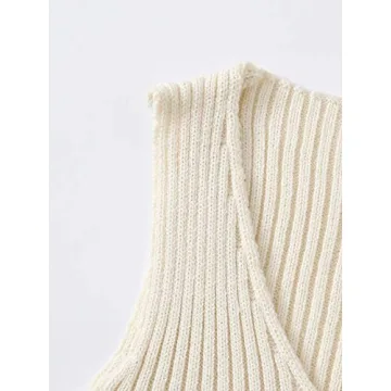 Trendy SweatyRocks V-Neck Ribbed-Knit Sleeveless Crop Vest