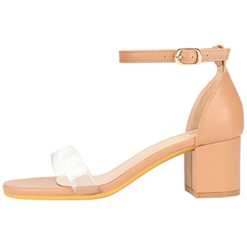 ZriEy Clear Chunky Heels Women Comfortable Strappy Sandals