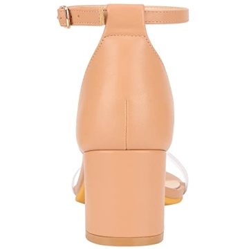 ZriEy Clear Chunky Heels Women Comfortable Strappy Sandals