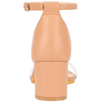 ZriEy Clear Chunky Heels Women Comfortable Strappy Sandals