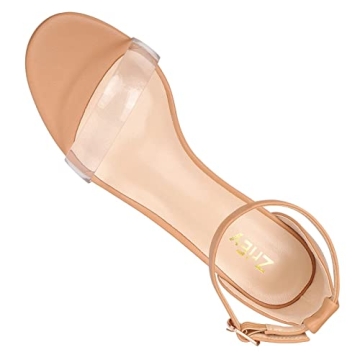 ZriEy Clear Chunky Heels Women Comfortable Strappy Sandals