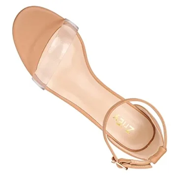 ZriEy Clear Chunky Heels Women Comfortable Strappy Sandals
