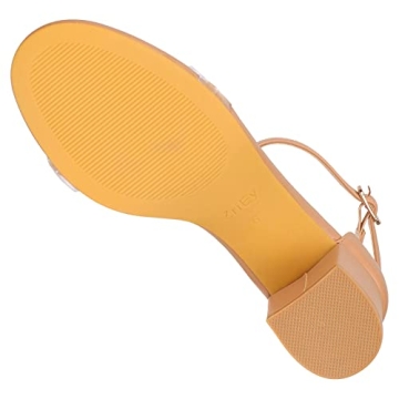 ZriEy Clear Chunky Heels Women Comfortable Strappy Sandals
