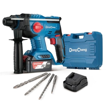 DongCheng 20V Max Cordless Rotary Hammer Drill, 7/8" SDS-Plus, 4 Application Modes, Brushless, 2.1 J...