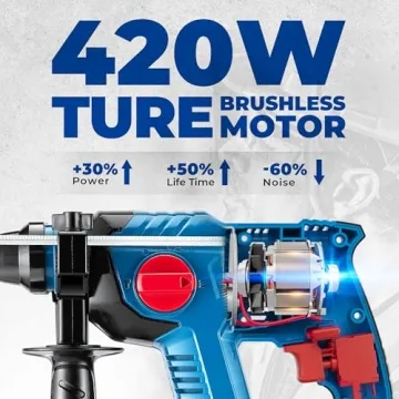 Powerful DongCheng Rotary Hammer Drill with 4 Modes and Battery