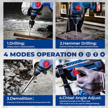 Powerful DongCheng Rotary Hammer Drill with 4 Modes and Battery