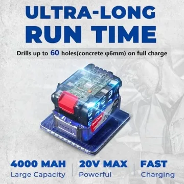 Powerful DongCheng Rotary Hammer Drill with 4 Modes and Battery