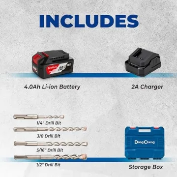 Powerful DongCheng Rotary Hammer Drill with 4 Modes and Battery