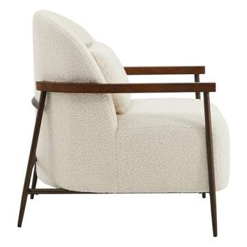 CHITA Accent Chair - Modern Faux Sherpa Upholstered Armchair