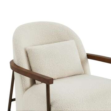 CHITA Accent Chair - Modern Faux Sherpa Upholstered Armchair