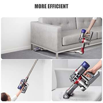 Rvacbos Designed for Dyson V8 Battery Replacement 21.6V 6.0Ah Compatible with Dyson V8 Animal Battery Replacement V8 Motorhead V8 Fluffy SV10 Carbon Fiber Vacuum Cleaner 2 Filters Included