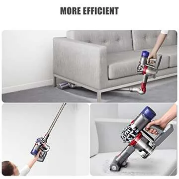 Rvacbos Designed for Dyson V8 Battery Replacement 21.6V 6.0Ah Compatible with Dyson V8 Animal Battery Replacement V8 Motorhead V8 Fluffy SV10 Carbon Fiber Vacuum Cleaner 2 Filters Included