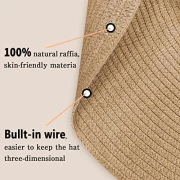 Oversized Beach Straw Hat for Women Large Wide Brim Visor Hats Summer Roll Up Floppy Sun Hat for Beach Cap Foldable Khaki
