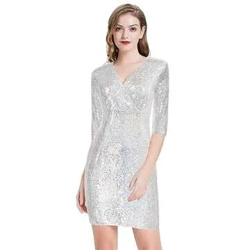 Elegant Belle Poque Sequin Party Dress for Women