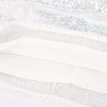 Belle Poque Women's Sequin Sparkle Party Dress V Neck Mini Club Bodycon Dresses Silver White M