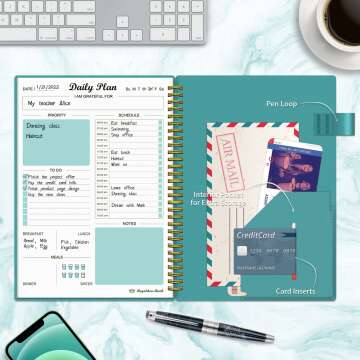 Undated Daily Planner: 160 Pages To Do & Meal Schedule