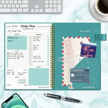 Undated Daily Planner: 160 Pages To Do & Meal Schedule