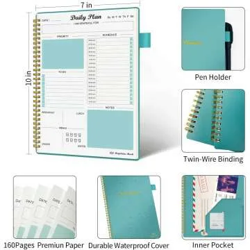 Undated Daily Planner: 160 Pages To Do & Meal Schedule