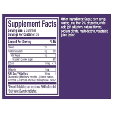 VICKS PURE Zzzs Kidz Melatonin Gummies for Better Sleep