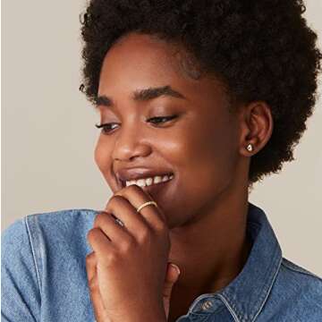 PAVOI 14K Gold Plated Cubic Zirconia Diamond Stackable Eternity Bands White Gold for Women Size 7