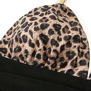 RXRXCOCO V Neck One Piece Swimsuits for Women Tummy Control Ruched Swimwear Halter Bathing Suit for Women Leopard Large