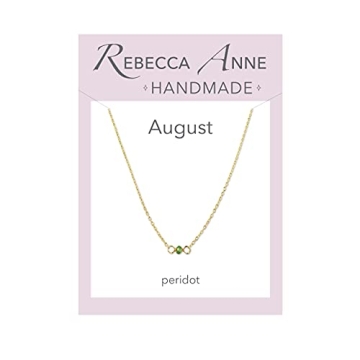 Handmade Gold August Birthstone Choker Necklace, 14 Inches - Peridot, 14k Gold Fill - Birthday Gift,...