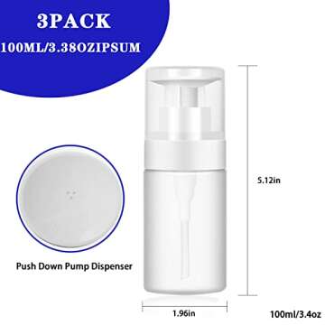XILAZAB Acetone Bottle Push Down Pump Dispenser-Portable Nail Polish Remover Liquid Dispenser (3 x 1...