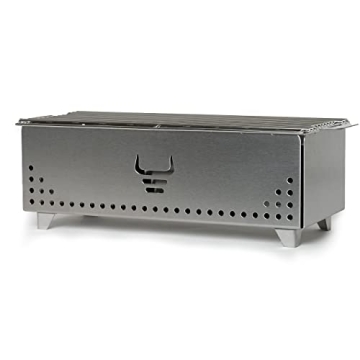 Portable Tabletop Charcoal Grill, YAK Grills Hibachi, 100% Stainless Steel, Grill at 750ºF, Patio, ...