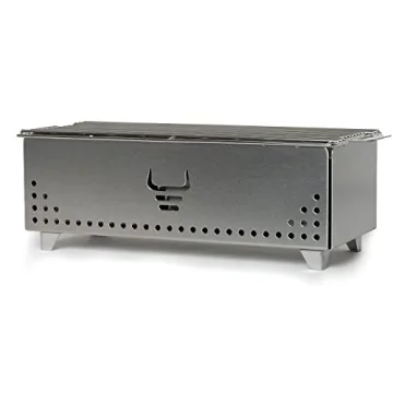 Portable Tabletop Charcoal Grill, YAK Grills Hibachi, 100% Stainless Steel, Grill at 750ºF, Patio, ...