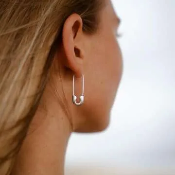 SANNYRA Safety Pin Earrings for Women, Stylish & Lightweight