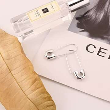 SANNYRA Safety Pin Earrings for Women, Stylish & Lightweight