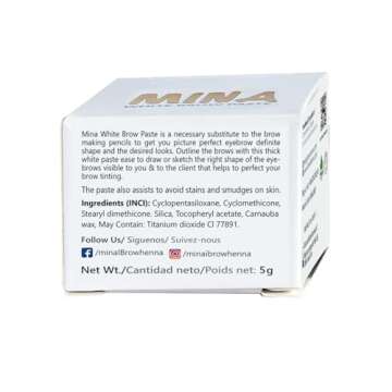 MINA White Mapping Brow Paste 5g | Draw Or Sketch The Right Shape Of The Eyebrow | Help To Perfect Your Brow Tinting, White Paste for Outlining & Fixation, Brow Mapping String, Eyebrow Contour