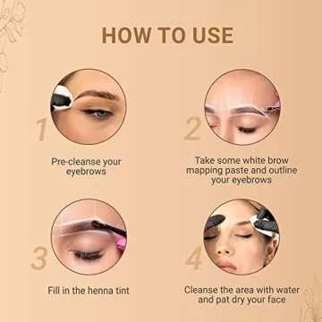 MINA White Mapping Brow Paste 5g | Draw Or Sketch The Right Shape Of The Eyebrow | Help To Perfect Your Brow Tinting, White Paste for Outlining & Fixation, Brow Mapping String, Eyebrow Contour